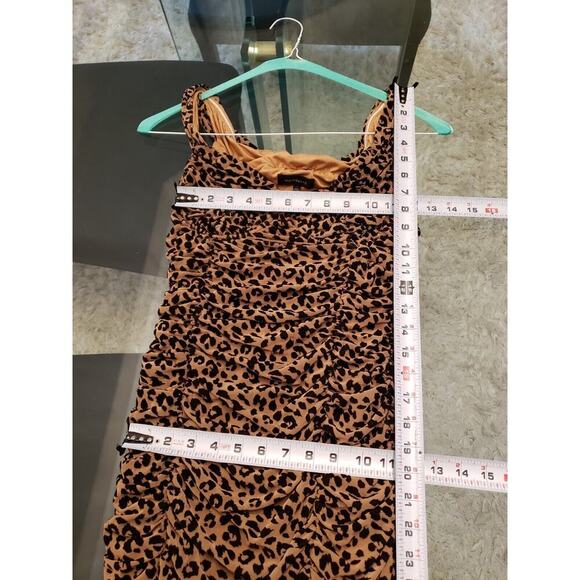 Majorelle Tabitha Womens Black Brown Animal Print Sleeveless Midi Dress Medium - Picture 11 of 12